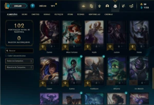 Conta Unranked com 41 Champs e 6 Skins + 2 Fragmentos - League of Legends LOL