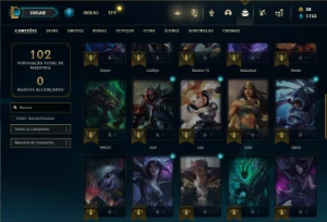 Conta Unranked com 41 Champs e 6 Skins + 2 Fragmentos - League of Legends LOL