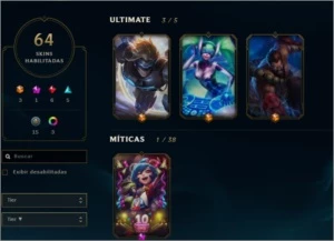 ACC UNRANKED VÁRIAS SKINS - League of Legends LOL
