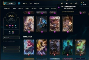 Conta prata 4 com 135 champs, 395 skins ( 6 Prestigios ) - League of Legends LOL