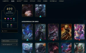 Ouro 2 com TODOS os champs e 423 Skins + 5 Prestigios - League of Legends LOL