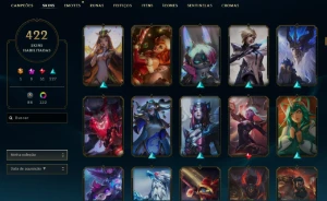 Ouro 2 com TODOS os champs e 423 Skins + 5 Prestigios - League of Legends LOL