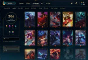 Conta Gold 4 - Com todos Campeões e 206 skins - League of Legends LOL
