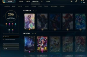 Conta Gold 4 - Com todos Campeões e 206 skins - League of Legends LOL
