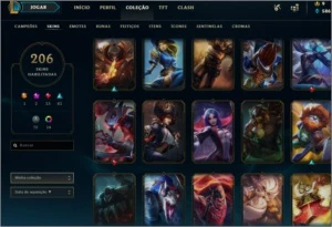 Conta Gold 4 - Com todos Campeões e 206 skins - League of Legends LOL