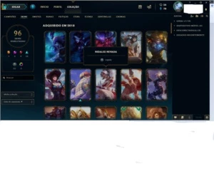 CONTA OURO IV , 134 CAMPEÕES E 96 SKINS DIVERSAS - League of Legends LOL