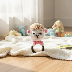 Chocalho Ovelha Branca Amigurumi - Artesanato e Personalizados