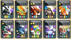 Conta Dragon City, 1200 Joias + 5 Passes - Dragon City Mobile