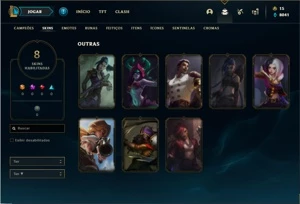Conta unranked com 28 Champs e 8 Skins - League of Legends LOL