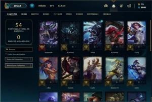 Conta unranked com 28 Champs e 8 Skins - League of Legends LOL
