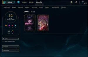 CONTA PLAT/TODOS CHAMP/RAMMUS REI/ANNIE GÓTICA/KAYLE JUIZÁ - League of Legends LOL