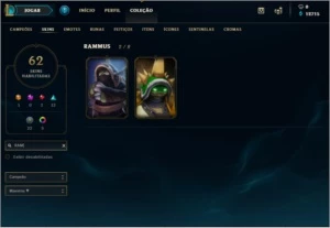 CONTA PLAT/TODOS CHAMP/RAMMUS REI/ANNIE GÓTICA/KAYLE JUIZÁ - League of Legends LOL