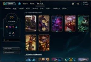 Borda D5 - 88 SKINS (BARATA) - Conta antiga - League of Legends LOL
