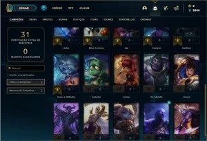 Conta ouro 3 com 25 Champs e 1 Skin - League of Legends LOL