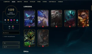 conta lol unranked lvl 535 900k de maestria yasuo 109 skins - League of Legends