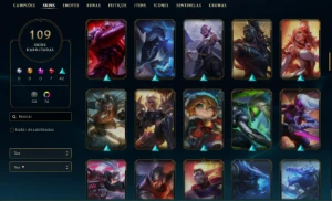 conta lol unranked lvl 535 900k de maestria yasuo 109 skins - League of Legends