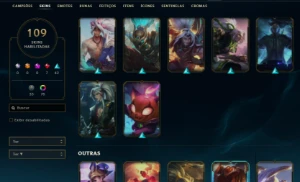 conta lol unranked lvl 535 900k de maestria yasuo 109 skins - League of Legends