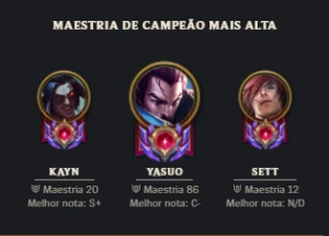 conta lol unranked lvl 535 900k de maestria yasuo 109 skins - League of Legends