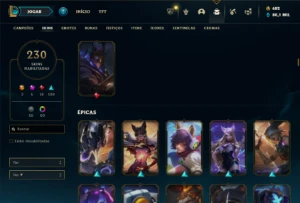 Prata 4 com TODOS os champs e 230 Skins + 4 Prestigios - League of Legends LOL