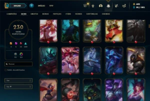 Prata 4 com TODOS os champs e 230 Skins + 4 Prestigios - League of Legends LOL