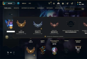 Prata 4 com TODOS os champs e 230 Skins + 4 Prestigios - League of Legends LOL