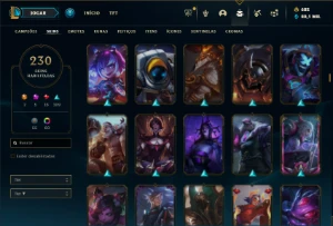 Prata 4 com TODOS os champs e 230 Skins + 4 Prestigios - League of Legends LOL