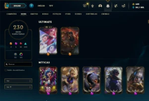 Prata 4 com TODOS os champs e 230 Skins + 4 Prestigios - League of Legends LOL