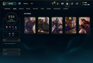 Prata 4 com TODOS os champs e 230 Skins + 4 Prestigios - League of Legends LOL