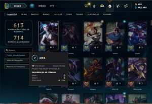 Prata 4 com TODOS os champs e 230 Skins + 4 Prestigios - League of Legends LOL