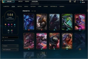 Platina 4, all champs, 144 SKINS 240 REAIS - League of Legends LOL