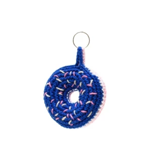 Chaveiro Donut Azul em Amigurumi - Artesanato e Personalizados