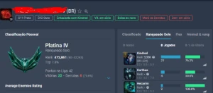 Conta Lol Platina 4 - League of Legends
