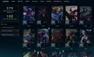 Esmeralda 1 com TODOS os champs e 299 Skins (ADC / MID / JG) - League of Legends LOL