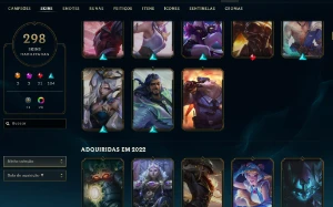 Esmeralda 1 com TODOS os champs e 299 Skins (ADC / MID / JG) - League of Legends LOL