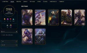 Esmeralda 1 com TODOS os champs e 299 Skins (ADC / MID / JG) - League of Legends LOL