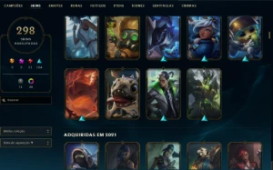 Esmeralda 1 com TODOS os champs e 299 Skins (ADC / MID / JG) - League of Legends LOL