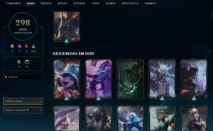 Esmeralda 1 com TODOS os champs e 299 Skins (ADC / MID / JG) - League of Legends LOL