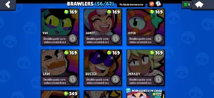 Conta de Brawl Stars com 23612 troféus com 56 brawlers