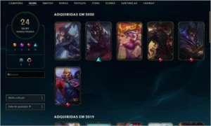 CONTA LOL DIAMANTE 4 - 24 skins - 47 campeões. - League of Legends