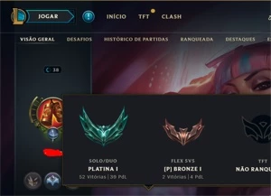 Conta platina 1 com lux elementalista sem email verificado - League of Legends LOL