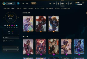 Ouro 2 com 110 Champs e 289 Skins +9 Prestigios - League of Legends LOL
