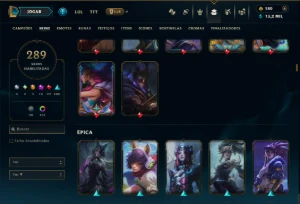 Ouro 2 com 110 Champs e 289 Skins +9 Prestigios - League of Legends LOL