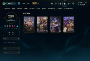 Ouro 2 com 110 Champs e 289 Skins +9 Prestigios - League of Legends LOL