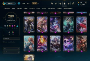 Ouro 2 com 110 Champs e 289 Skins +9 Prestigios - League of Legends LOL