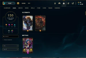 Platina 2 com TODOS os champs e 120 Skins + 9 Vitoriosas - League of Legends LOL