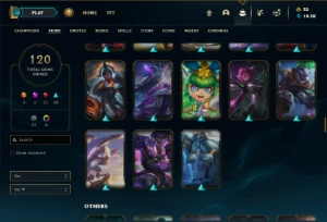 Platina 2 com TODOS os champs e 120 Skins + 9 Vitoriosas - League of Legends LOL