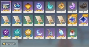 Ganyu + Amos + Eula + Tumulo + Detalhes Desc End Game AR 55 - Genshin Impact