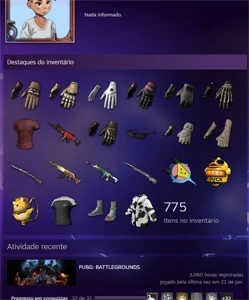 CONTA PUBG SKINS RARAS 3000 HORAS LEVEL 500