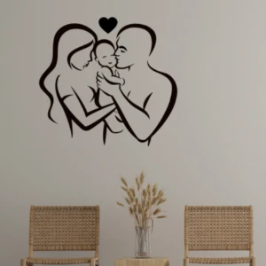 Silhueta Família em MDF Preto 40 x 40 cm - Artesanato e Personalizados
