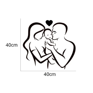 Silhueta Família em MDF Preto 40 x 40 cm - Artesanato e Personalizados
